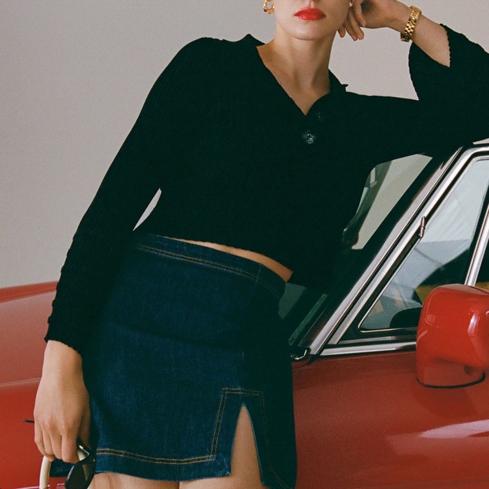 Anthropologie Pilcro A Line Denim Skirt